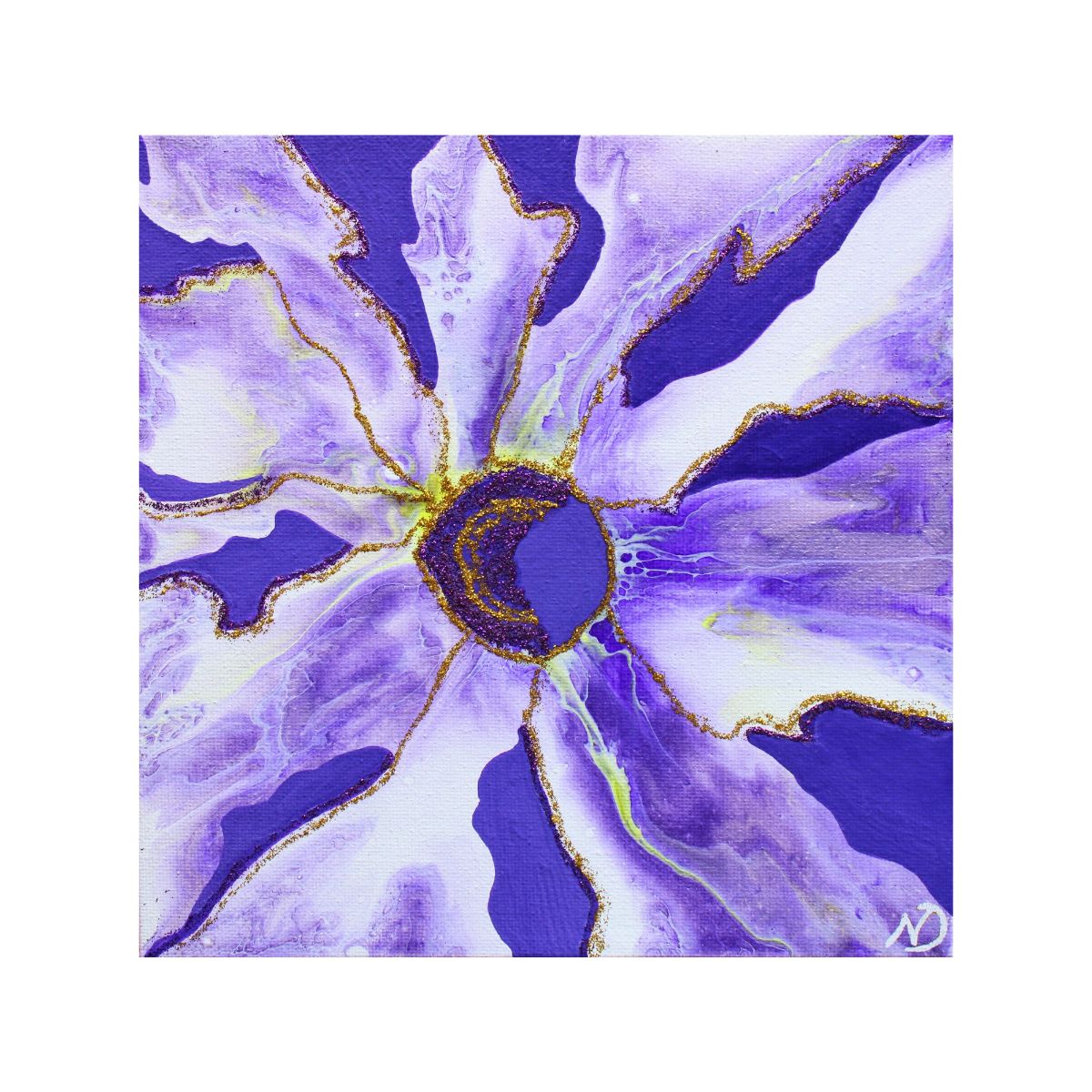 Original Acrylic Pouring Paintnig "Shine Like Starlight" by Nika Dovey