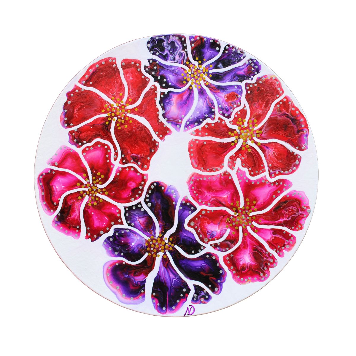 Original Acrylic Pouring Paintnig "Rise Anyway" by Nika Dovey
